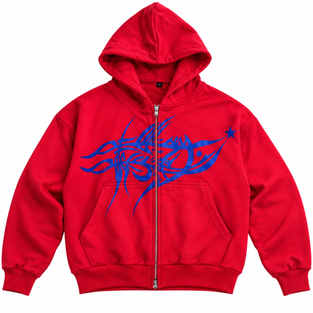 RR RED SUPERSTARR ZIP HOODIE
